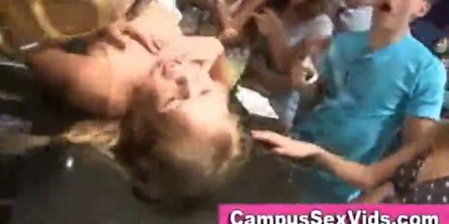 Teens sucking and fucking at college party