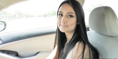 Stranger cock plowing Eliza Ibarras crap table pussy riding on top