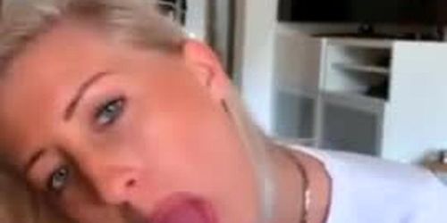 Hot Blonde tinder date gives me the best blowjob of all time and swallows everything