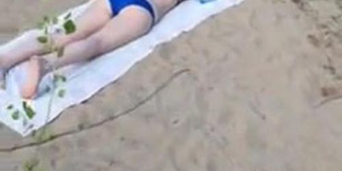 Cum on Angry Mature at Beach
