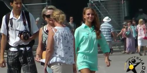 Candid Ass in see through Teal Romper VTL