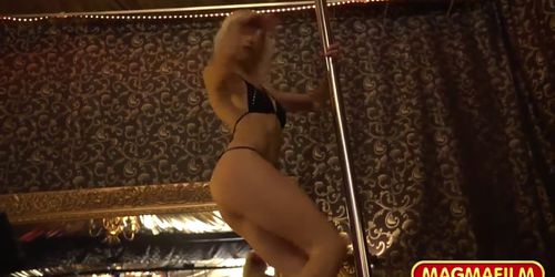 German star strips for private mascarade swingers club