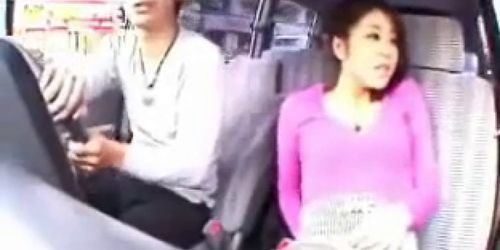 Asian Uncensored Car Blowjob, Cum in Mouth