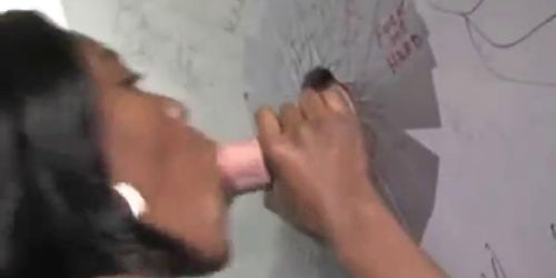 Glory Hole Cock Suck for Black Babe