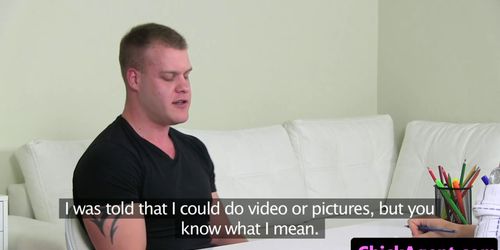 FAKEHUB - Petite casting agent from europe fucks client