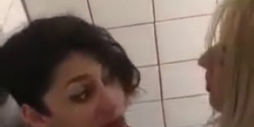 Hot Girls have Fun in the Club Washroom