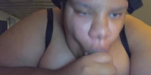 BBW Sloppy Head Roleplay with Cucumber 