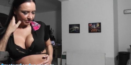 AMATEUR LAPDANCER - Busty brunette does amazing lapdance show