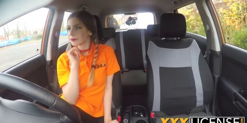 Slutty teen with big tails getting fucked hard by a big cocked driver instructor (Stella Cox)