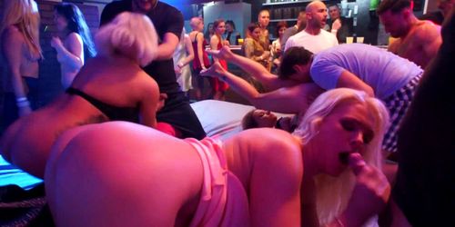 DRUNKSEXORGY - Hotties fucking in public at pajama party