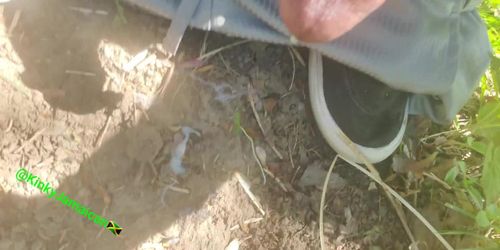 Accident Dripping some pre cum out outside