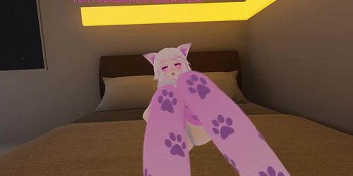 Lewd Catgirl gets 4 orgasm denied (Frustraded squirming and moaning) vrchat