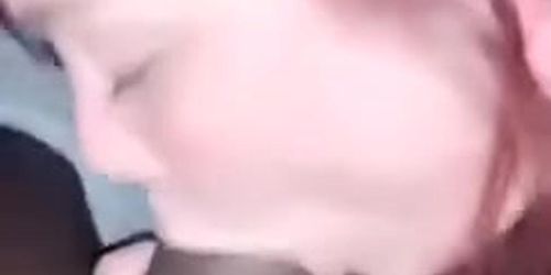 White bitch gives head BBC 