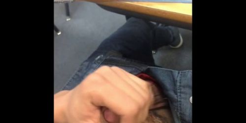 Straight Guy Masturbating in Classroom