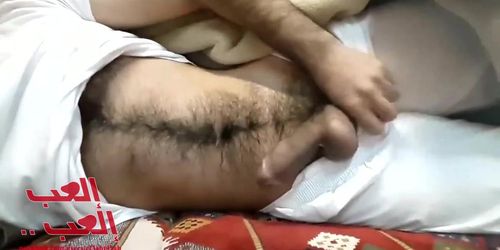 Arabic guy shows his hairy chest and dick on cam