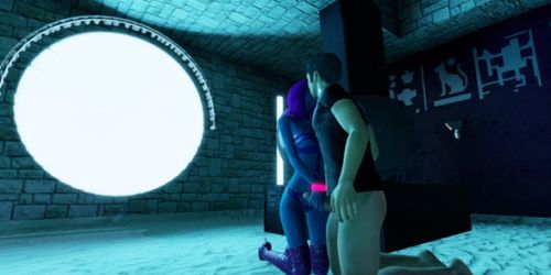 3D Blue Alien Hottie Fucked in a Temple