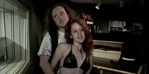 Shy 18 teen year old red head in a bikini, on The Howard Stern Show