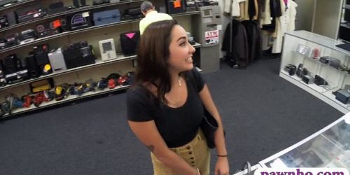 College girl twat fucked at the pawnshop