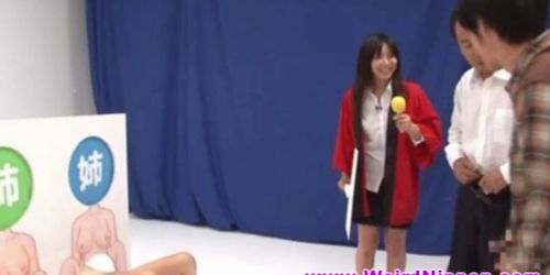 Oriental teens fucked in kinky game show