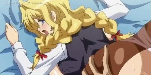 Busty anime blonde taking fat dick in tight ass hole - video 2