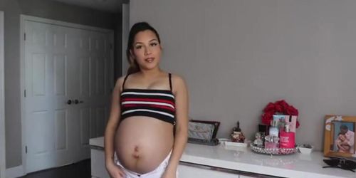 Preggo Mommy Trying on Clothes