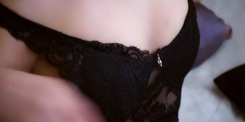 Japanese Gravure Tease Tits, Belly, and Armpits Soft Tease with Black Nylon and Red Heels