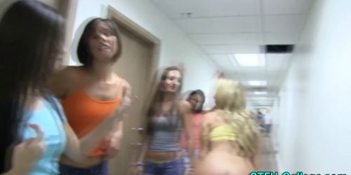 College slut bends over