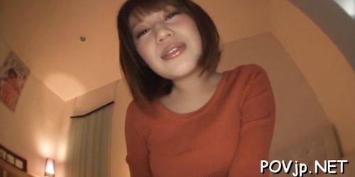 Wanton busty riko honda cums hard on big dink