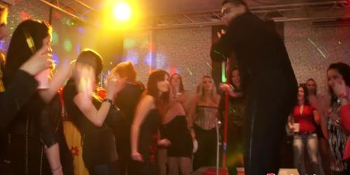 PARTYHARDCORE - Flashing amateur babes doggystyling in a club