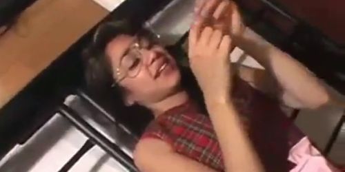 Pretty Asian geek with glasses part2 - video 2