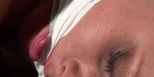 Bondaries - Mikela hogtied cleavegagged titgrabbed
