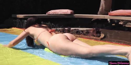 Cock jerking teens facial