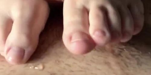 Young couple tied footjob amateur