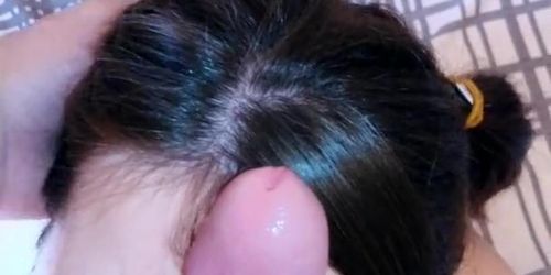 Horny girl sucks stepfather's huge cock 