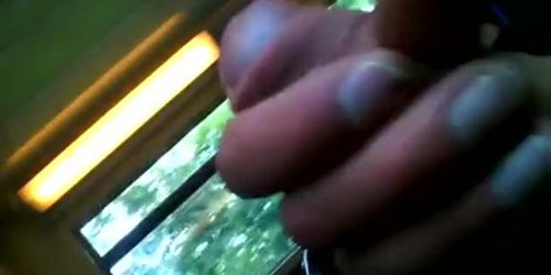 dickflash for blonde teen on bus