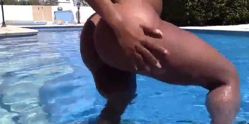 Fake ass fake boobs pool