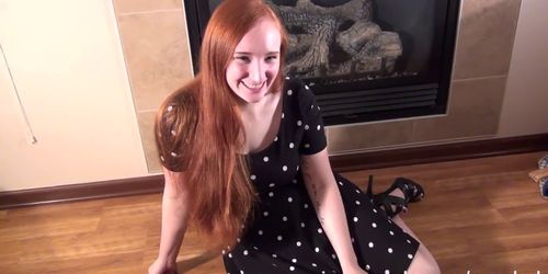 Iowa Amateur Masturbating next to the Fireplace