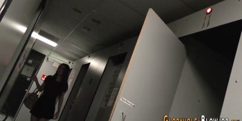 Teen jizzed at gloryhole