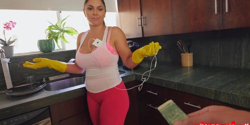 Hot Latina Maid Gargles On Huge Dick P1 (Alexandra Sivroskya)