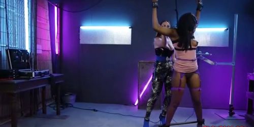 Mistress Practices Kinky Electric Shocks on Lesbian Slave