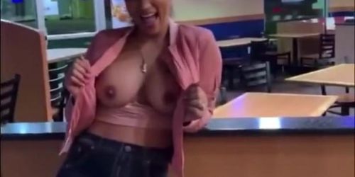 Quick Titty flash in KFC 