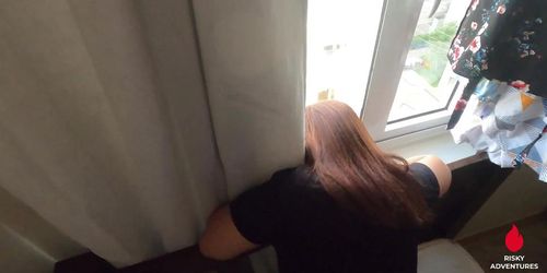 Window Fucked In Front of Her Neighbors - Kinantot ang asawa ni Kumpare