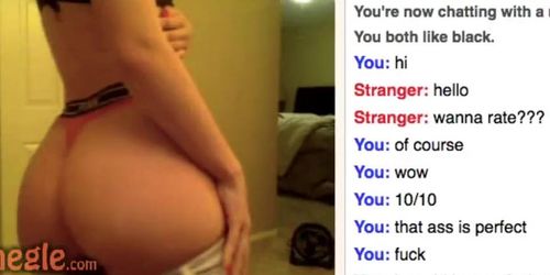 Sexy Omegle Teen Shows Off Perfect Ass For Cum