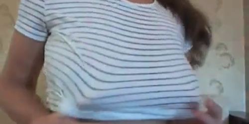 Huge Tits Babe Plays with Dildo - video 1