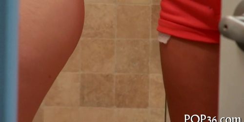 Tiny teen rides huge cock - video 36