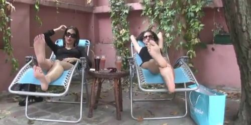 Feet Relaxing in the Garden