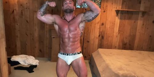 Cocky Oiled Up Muscle Bear Flexes You! (Gunnar Stone)