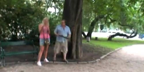 Perv Dad Bangs Hot Blonde Teen At The Park (Nestee Shy)