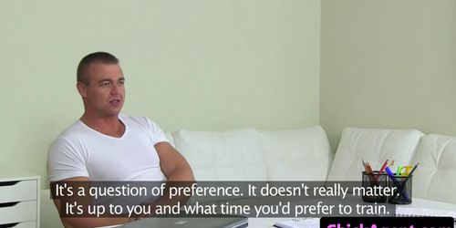 FAKEHUB - Milf casting agent fucking bodybuilder client