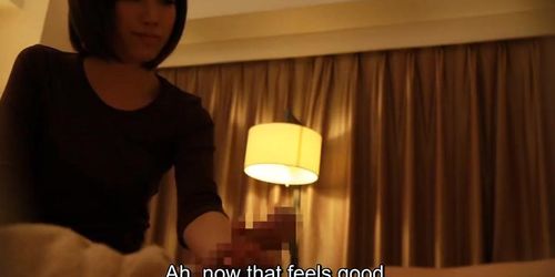 Subtitled Japanese hotel massage handjob leads to sex in HD